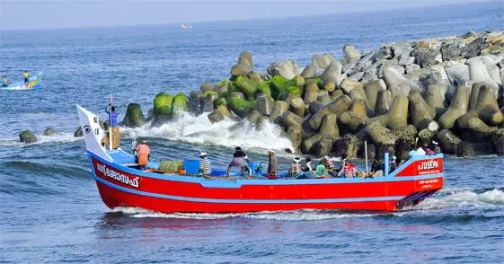Vissersboot in Trivandrum India