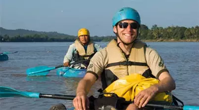 Kano tocht op de Mekong bij Don Det