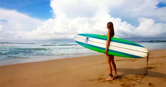 Surfers bij Weligama