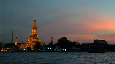 Zonsondergang, Wat Arun, tempel van de dageraad